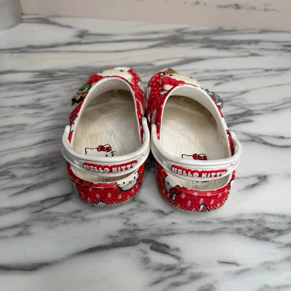 Crocs Hello Kitty Kids C 13 Red Polka Dot Clogs Sanrio Charms Slip On Shoes
